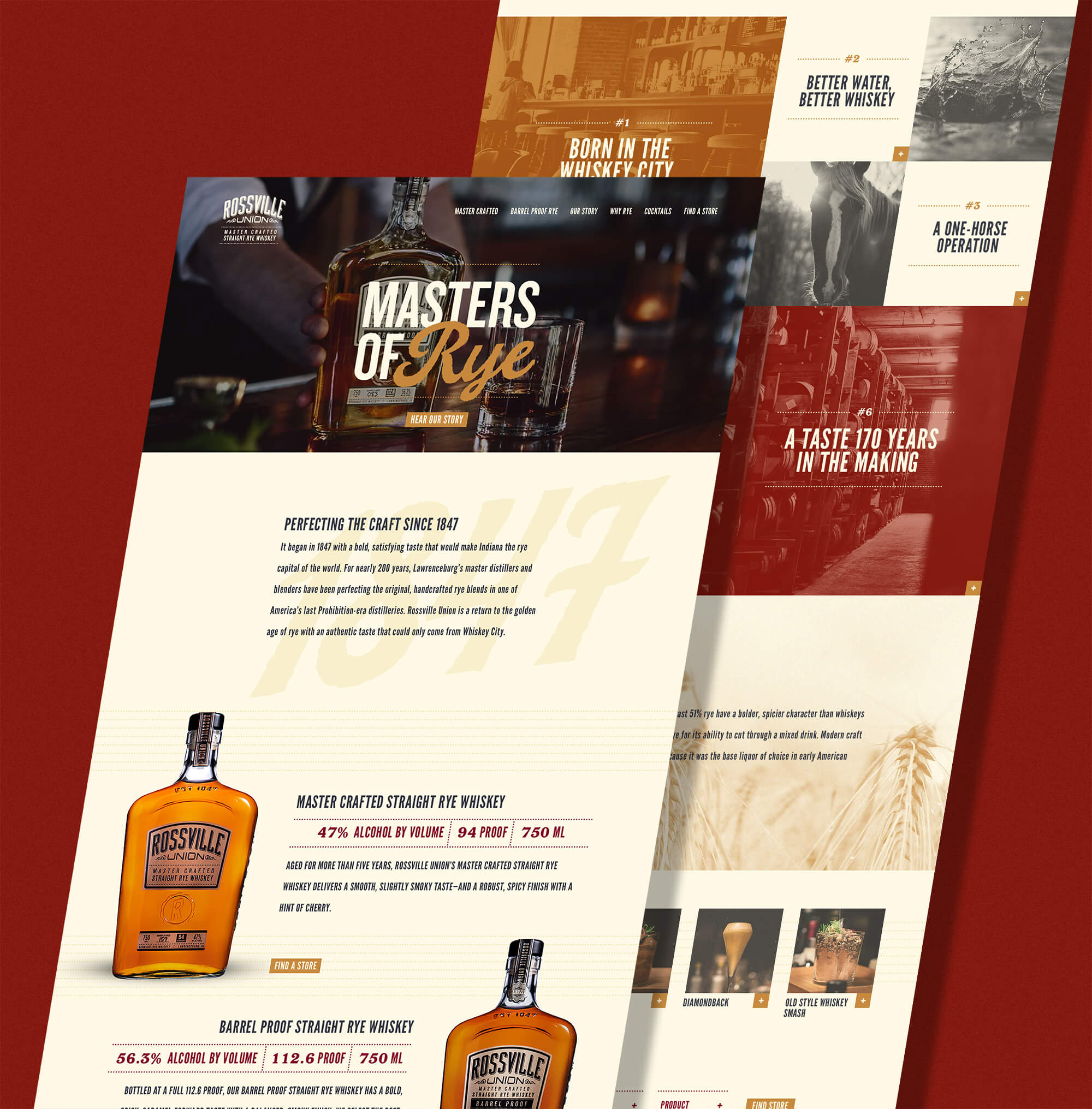 mockup of website design for rossville