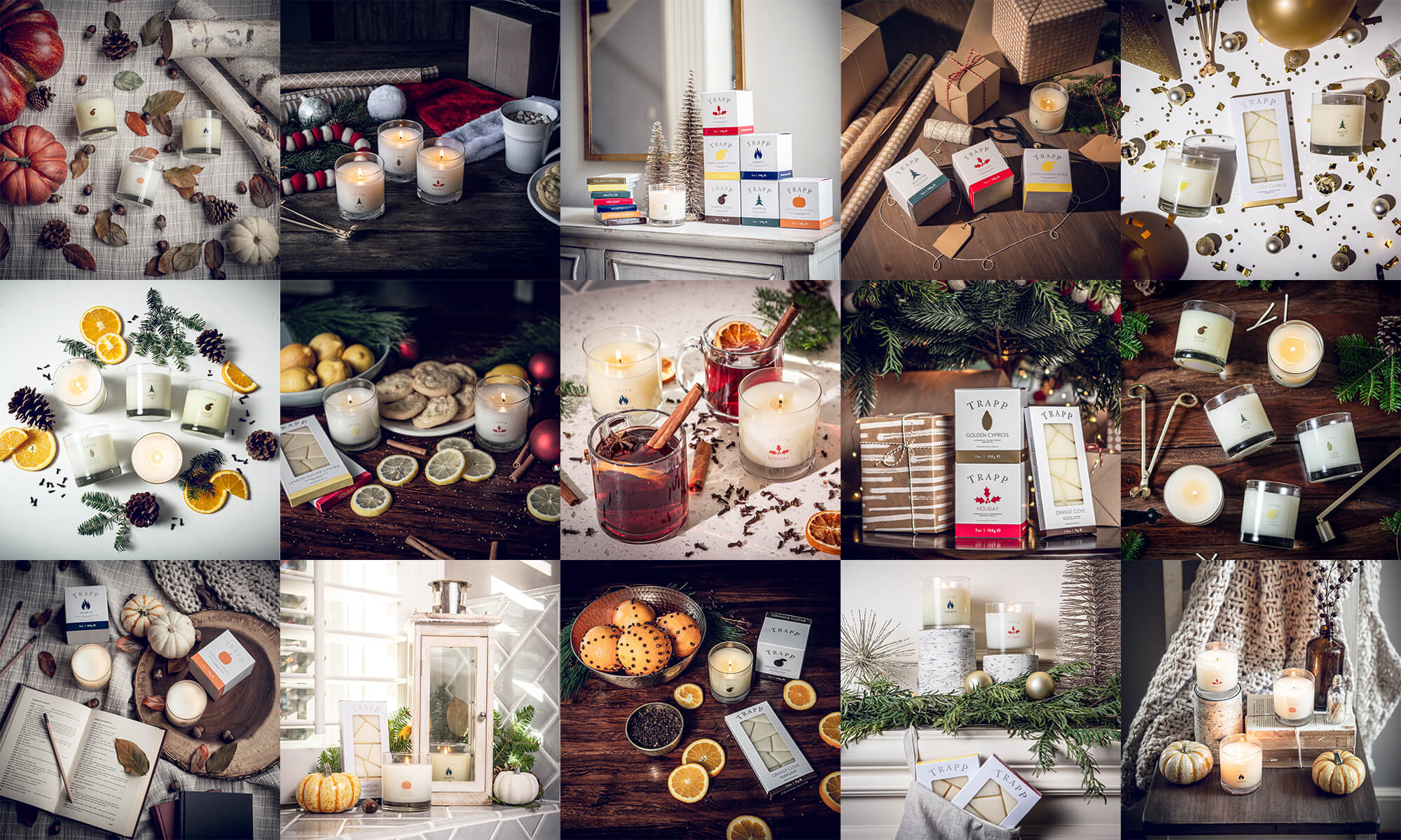 collage of trapp spring candle images