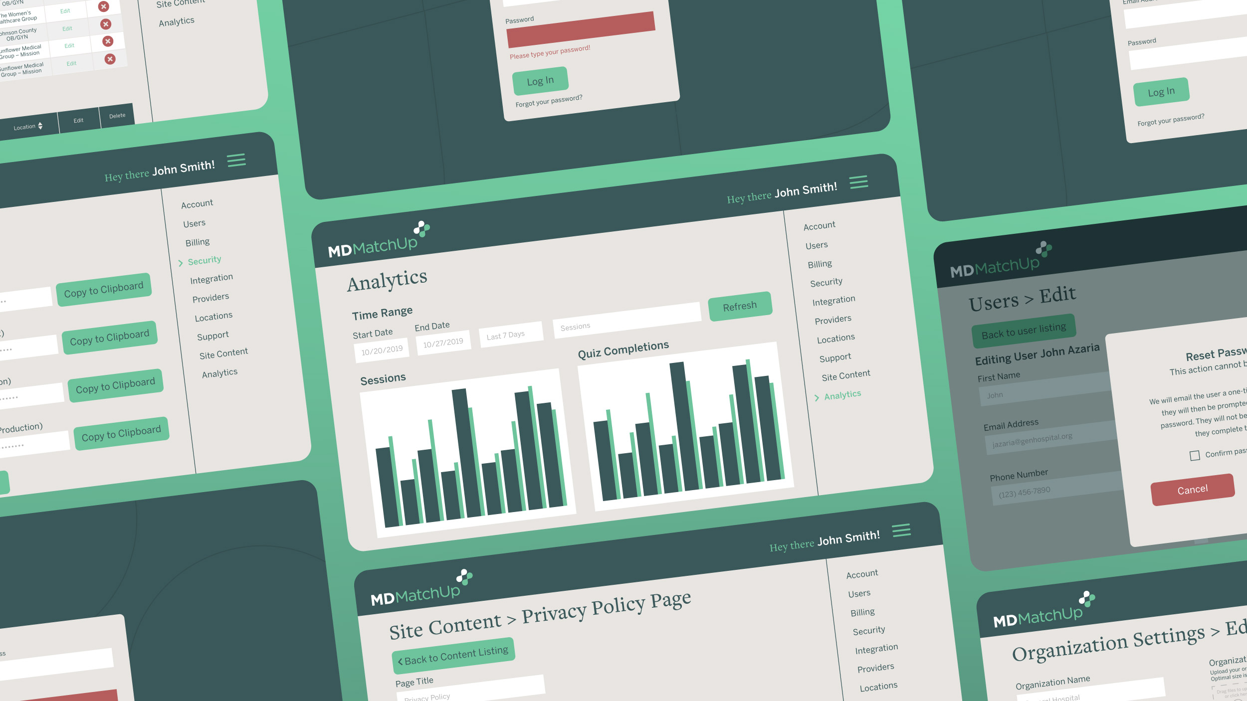 Grid of screenshots from within the program